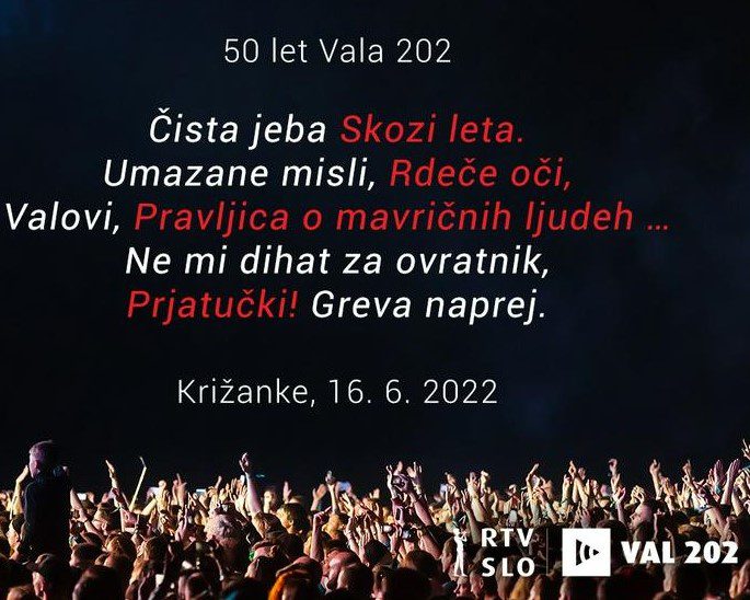 Dan 202 in koncert ob praznovanju 50-letnice Vala 202