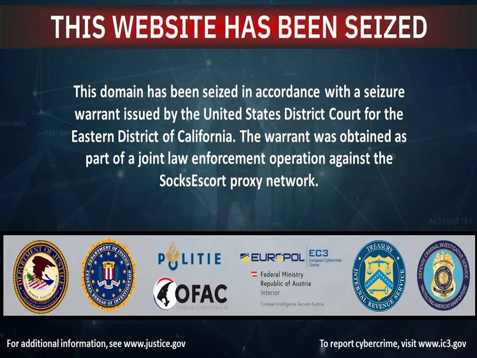 Europol in partnerji so ugasnili proxy storitev SocksEscort