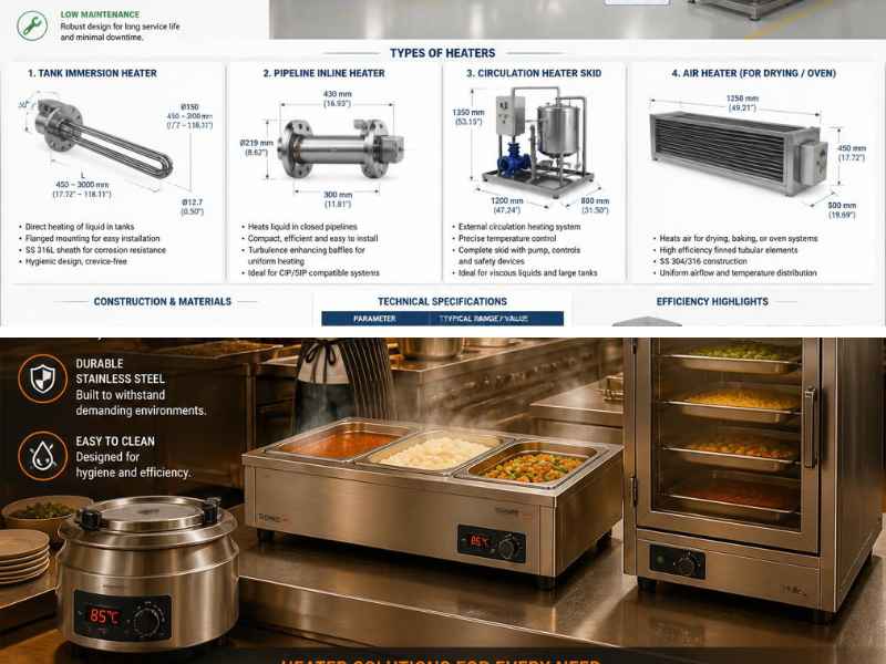 Grelci za prehrambeno industrijo – zanesljive rešitve za proizvodnjo hrane 1 grelci za prehrambeno industrijo