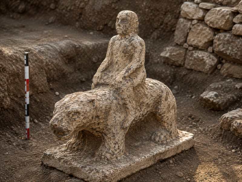 11.000 let je bil skrit pod zemljo: Arheologi odkrili skrivnostni kip človeka na leopardu