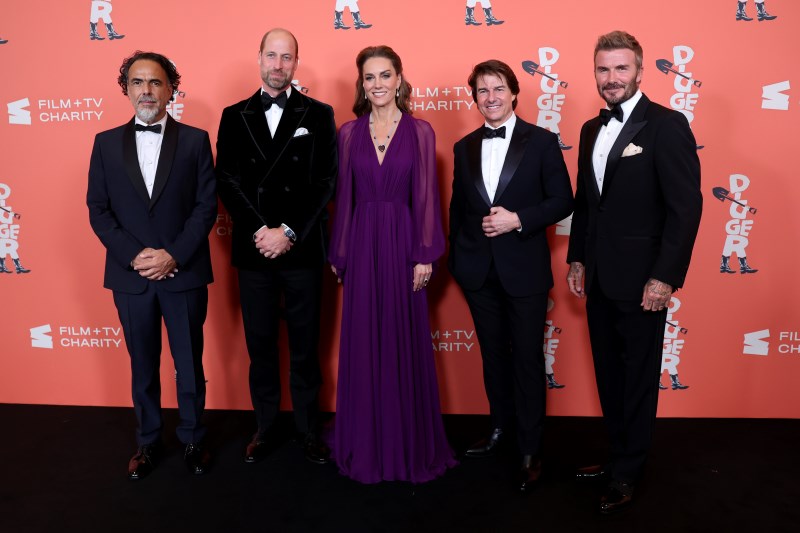 Princ William, princesa Kate, David Beckham in Tom Cruise skupaj na premieri Diggerja
