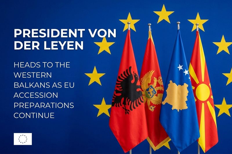 Začetek letošnje balkanske turneje Ursule von der Leyen