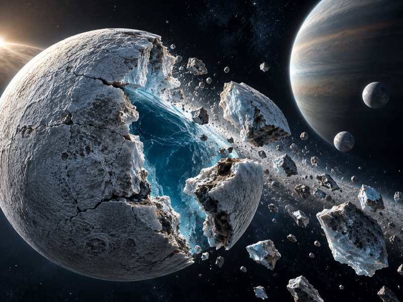 Lune se lahko razbijejo in znova sestavijo: Kaj se zgodi z oceani pod ledom? 1 ledene lune oceani pod ledom