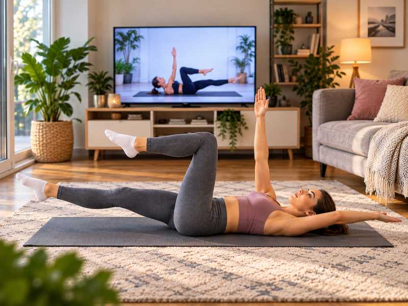 skrita pilates vaja za trebuh dead bug