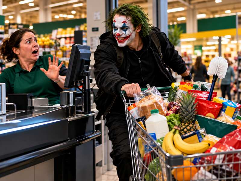 Kot Joker oropal trgovino: Poln voziček, »nagrada« 40 mesecev zapora 1 joker rop trgovine 40 mesecev zapora