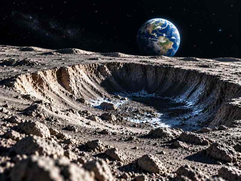 Luna, lunarni viri in Zemlja v ozadju